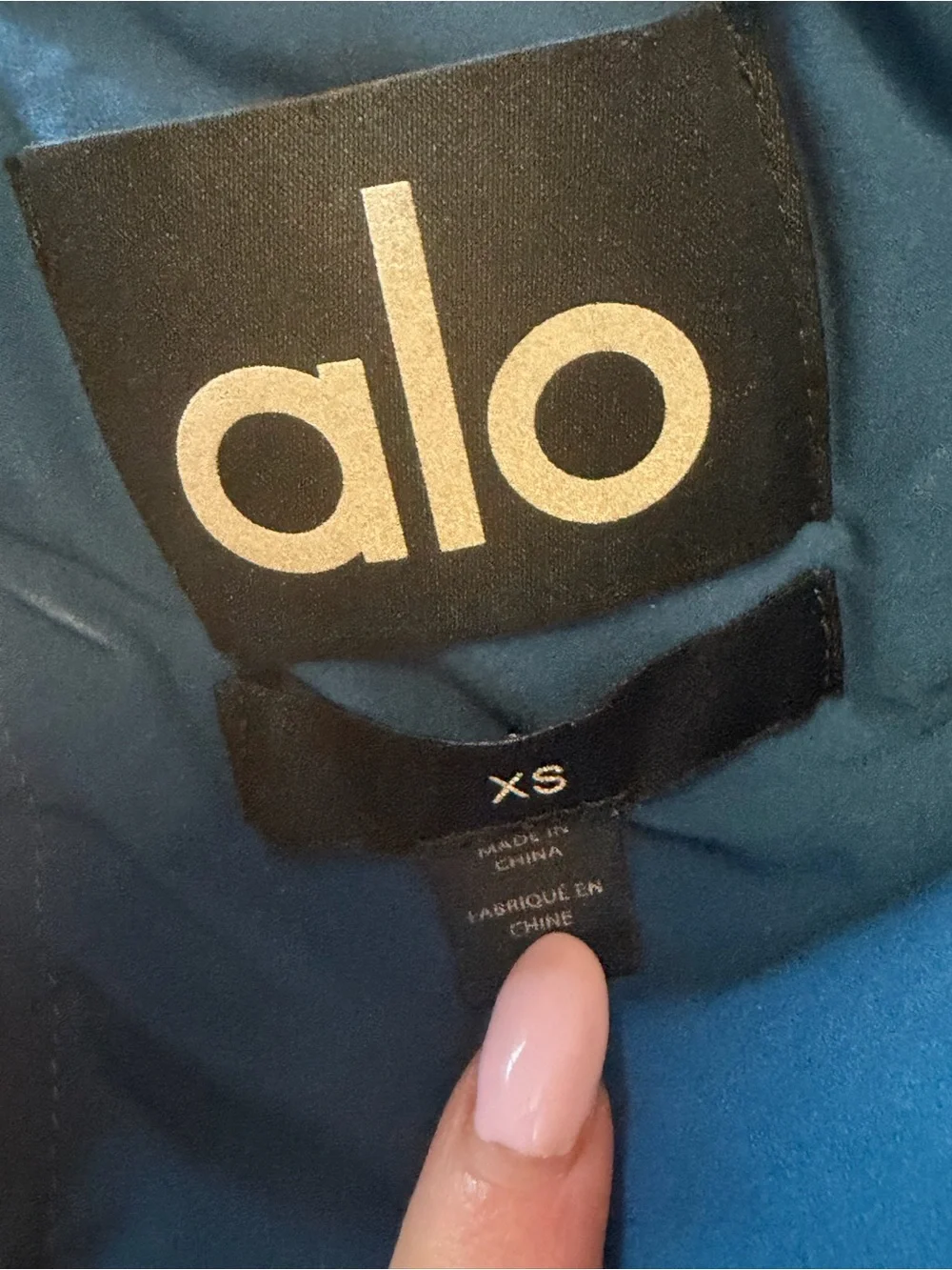 ALO Yoga Polar Fleece Cropped Jacket in Blue